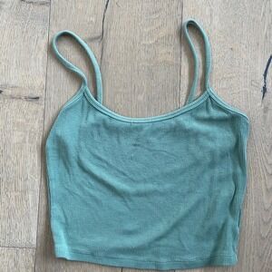 Shein | Mint Green Ribbed Crop Tank Top